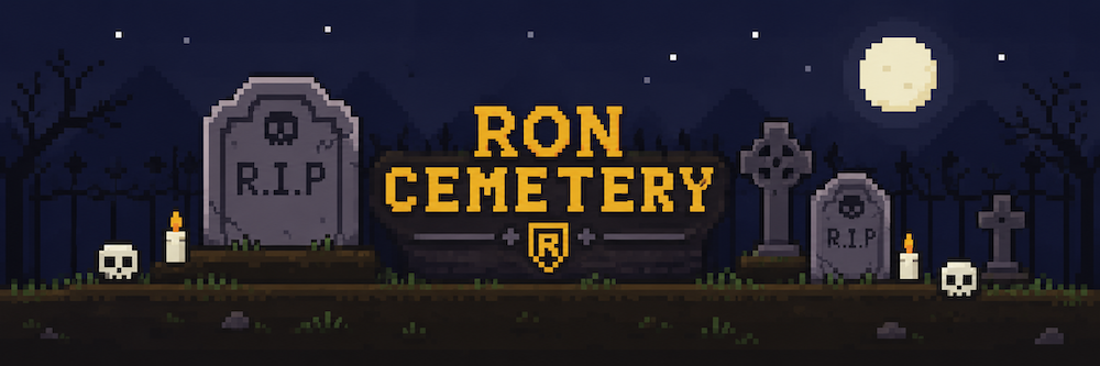 Ron Cemetery — a pixel-art graveyard at night